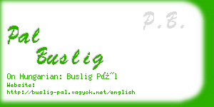 pal buslig business card